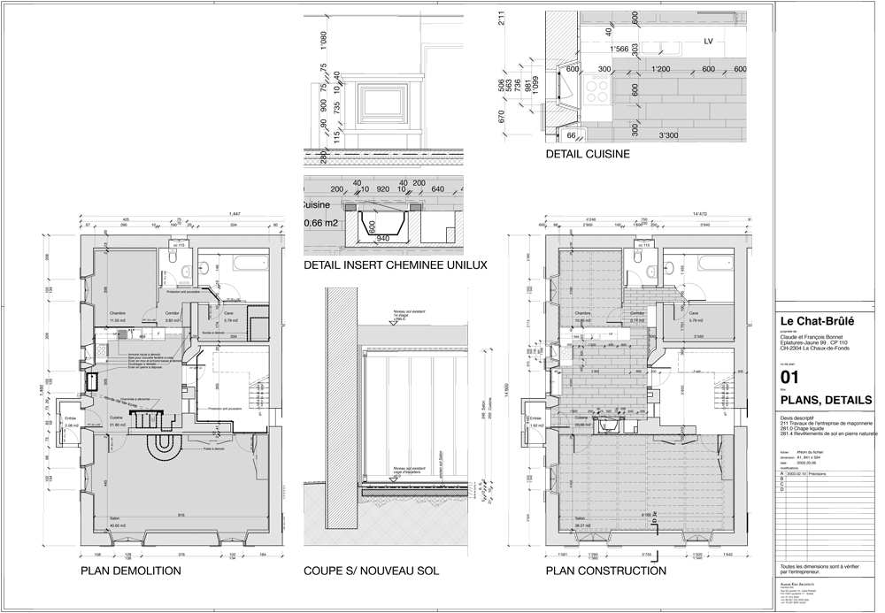 Plans, details